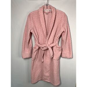 PJ Salvage Kids Girl Bathrobe Embellished Floral Mesh Shawl Front Tie Pink M